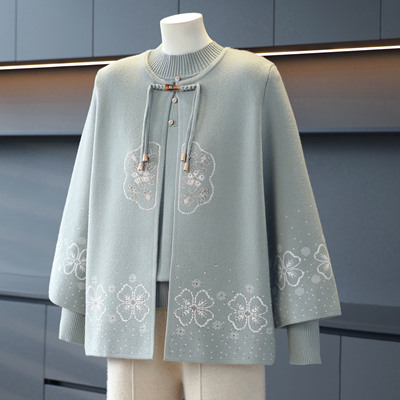 柔软亲肤毛衣+开衫2件套装