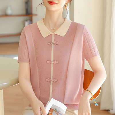 胖妈桑蚕丝T恤宽松遮肚送运险