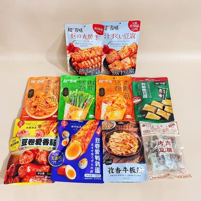 豆制品系列豆卷素菜烤面筋片豆腐豆脯网红休闲零食居家解馋小吃