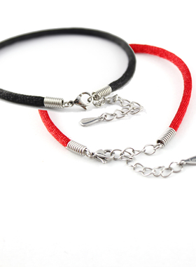 韩版个性时尚手工手链女韩版简约复古首饰 日韩百搭男款黑色手绳