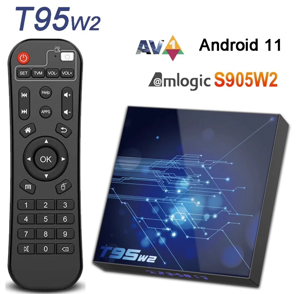 外贸机顶盒 T95W2原生安卓11.0 S905W2双频WIFI蓝牙 4K TV BOX