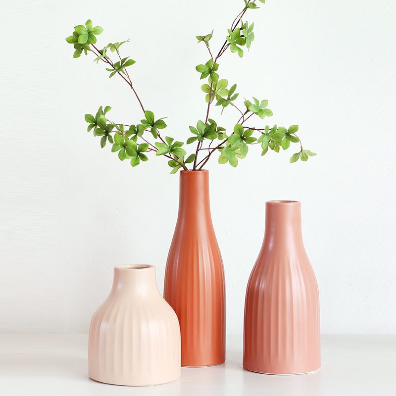 摩格花瓶北欧家居床头玻璃卧室客厅简约桌面陶瓷摆件样板软装花器