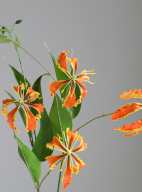 仿真花[嘉兰火焰百合]家居装饰花艺师插花摄影道具摆件陈设婚礼