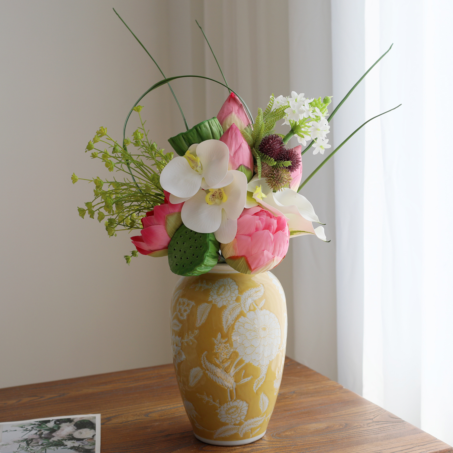 新中式仿真荷花手札花束