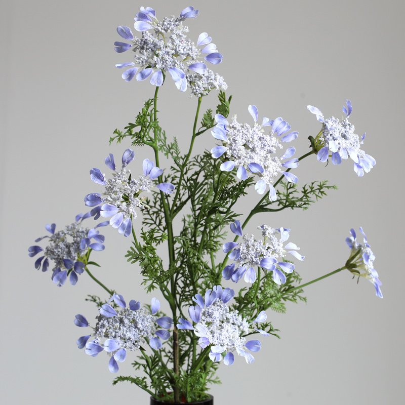 仿真婚礼高品质露雨紫罗兰蕾丝花花艺设计自然风仿真装饰假花道具