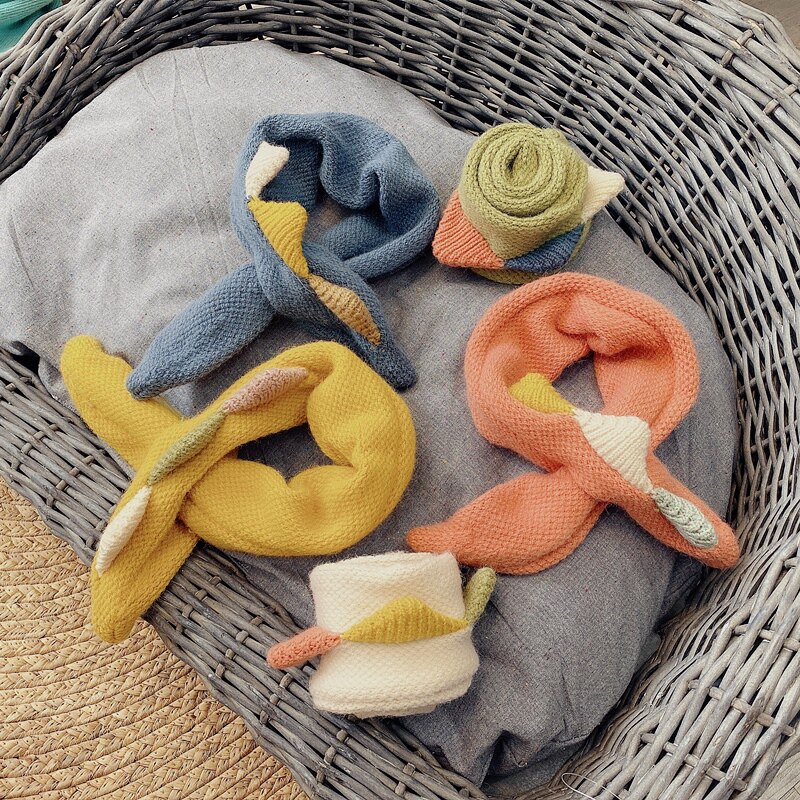 宝宝可爱围脖秋冬保暖针织交叉