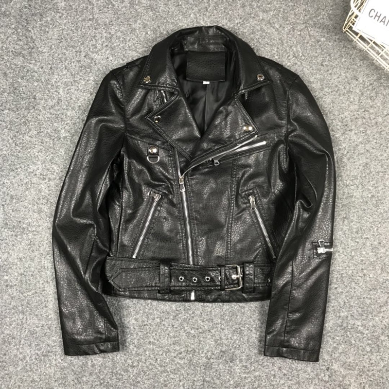 2020春季新款柔软纹理PU皮韩版休闲拉链袖腰带修身皮衣女短外套在类目 女装/女士精品, 皮衣中 - 来自Buy2taobao.com提供专业的淘宝代购服务