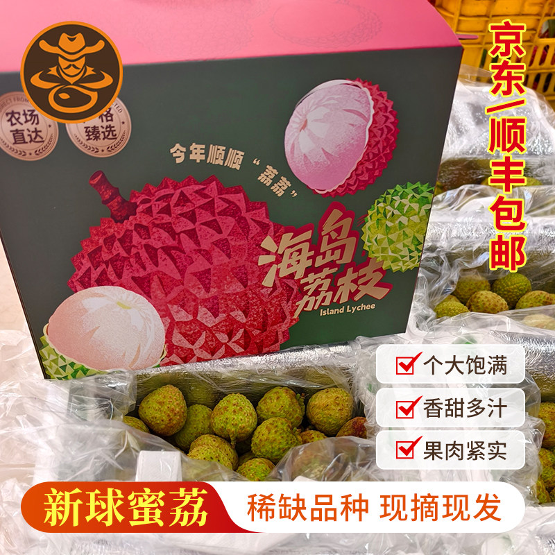 海南永兴特产新星球蜜荔火山岩青皮荔枝纯甜无酸礼盒装空运直发