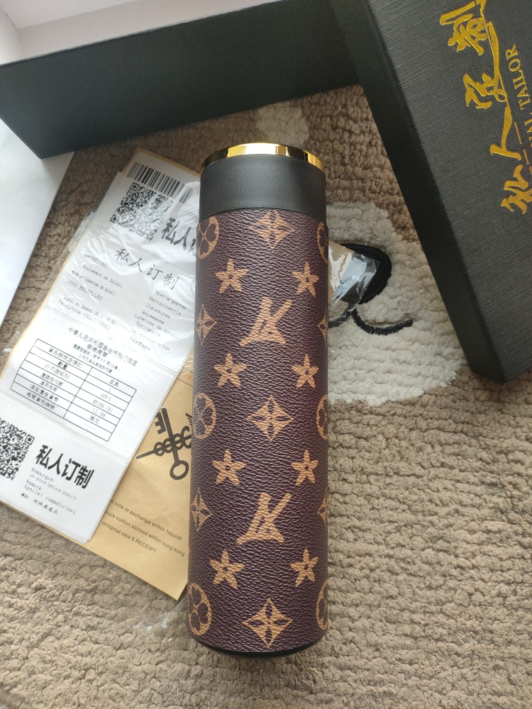 金边金盖智能显温杯茶水分离保温杯商务办公水杯高颜值304水杯子