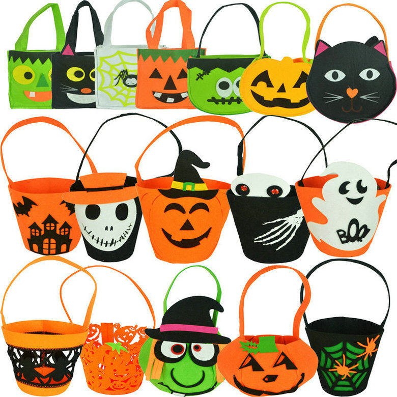 万圣节南瓜袋子儿童糖果袋可爱卡通手提袋幼儿表演聚会服饰动物袋