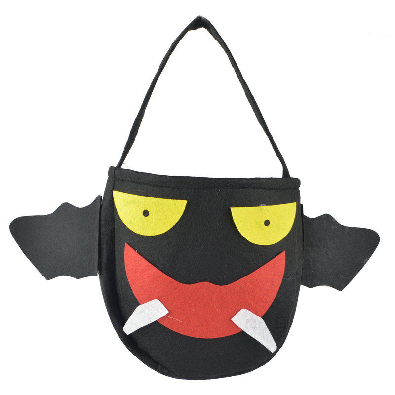 万圣节儿童手提南瓜袋糖果袋子南瓜桶蝙蝠袋子万圣节服装讨糖袋子