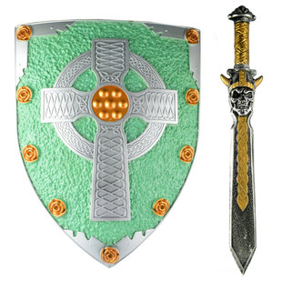 仿中国古代士兵盾牌古装演出拍摄道具将军兵器道具塑料玩具刀盾牌