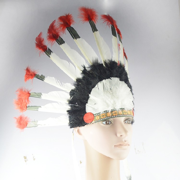 万圣节舞台演出表演道具搞怪整蛊cos搞笑头饰野人帽部落酋长帽子