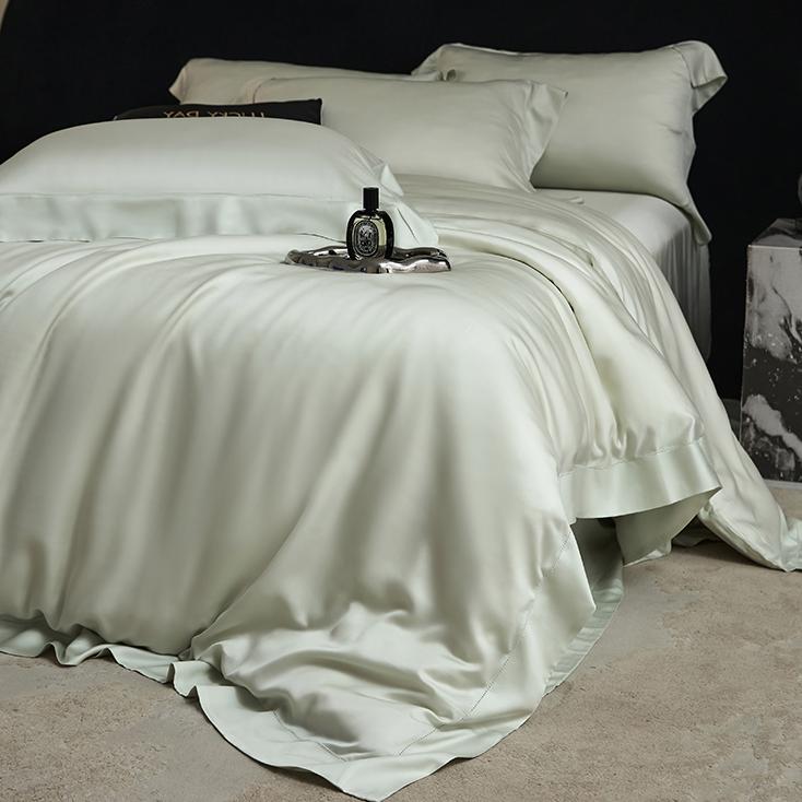 媲美真丝!东帝兴面料100支超细旦天丝四件套被套床单纯色床品