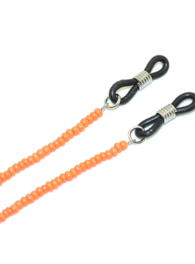 2024实惠眼镜链女款橙色米珠眼睛链单色手工串珠眼镜挂链小珠链子