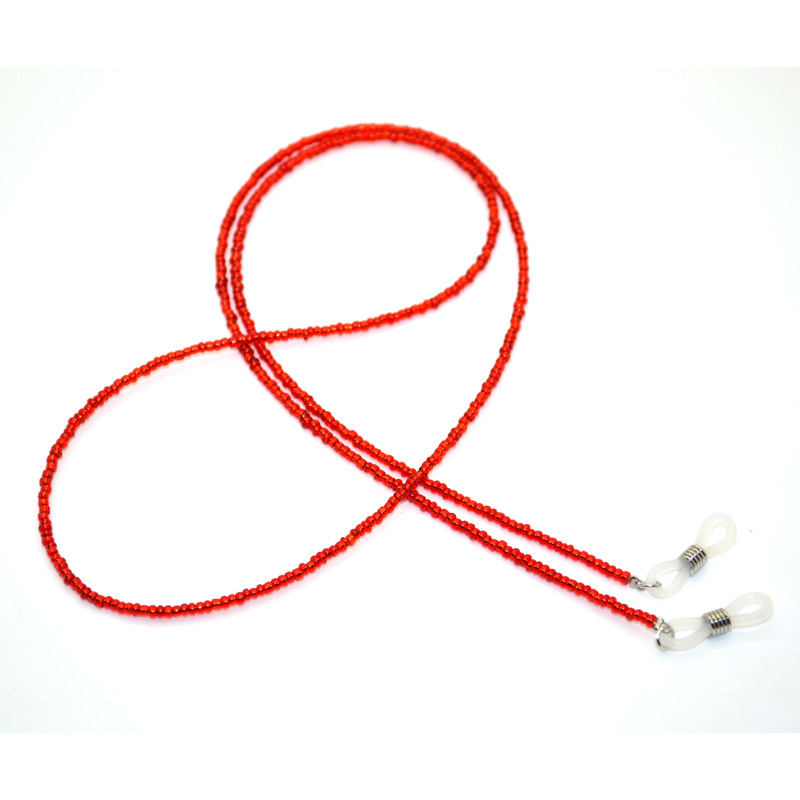 眼镜链红色小珠眼镜挂链