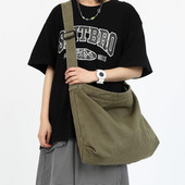 大容量帆布包男潮斜挎包休闲单肩包2024新款 日系大学生简约邮差包