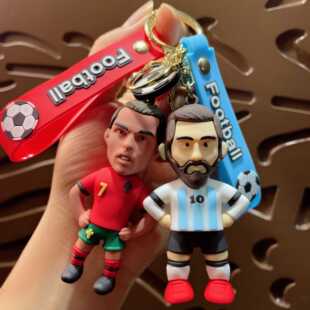 球衣人偶钥匙扣梅西巴萨C罗尤文曼联内马尔足球圣诞节送男友挂件