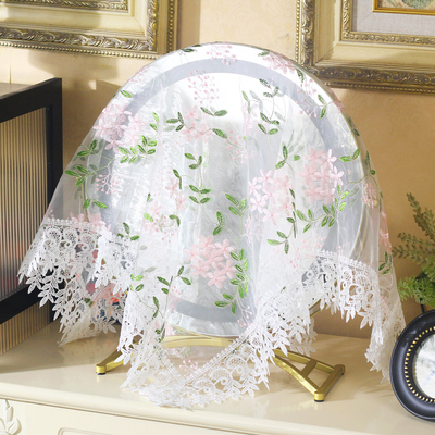 家用梳妆台镜子蕾丝盖布