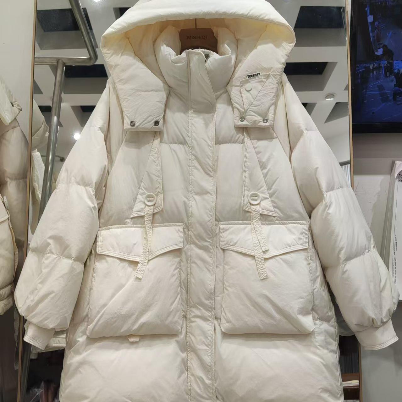 超厚中长款宽松羽绒服女冬装加厚