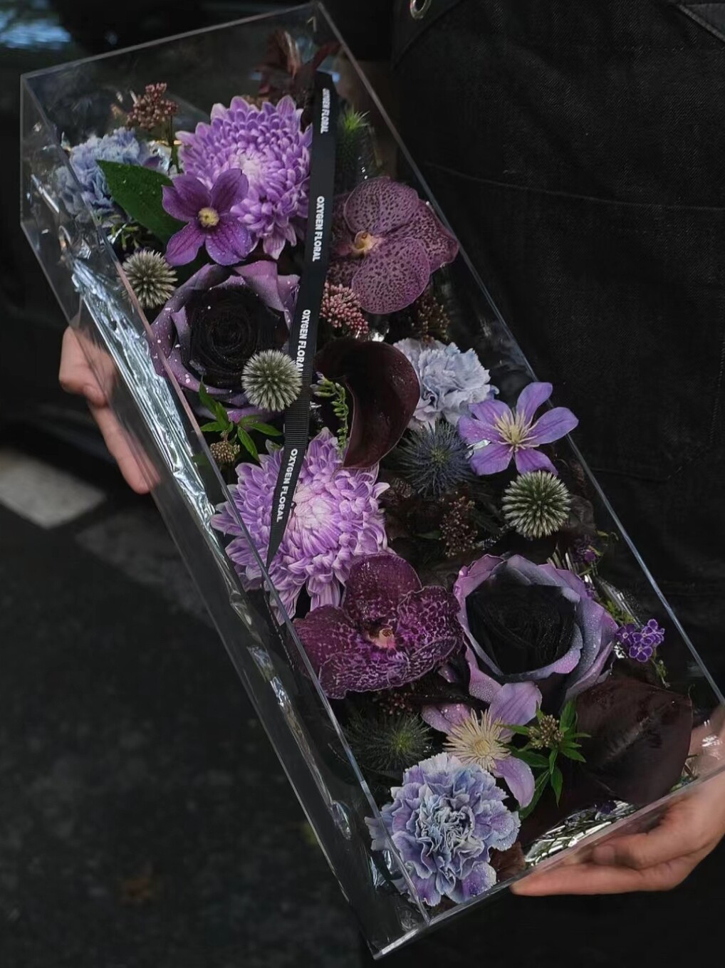 亚克力花盒教师节枪炮插花篮情人节花蓝高透花艺资材花店包装材料