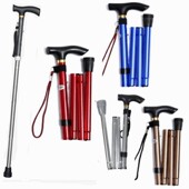 加厚超轻登山杖伸缩折叠手杖徒步爬山铝合金不锈钢健走棍拐杖出游