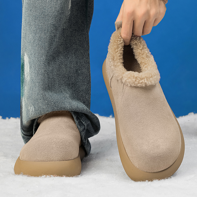 毛绒雪地靴全包勃肯鞋小土豆棉鞋
