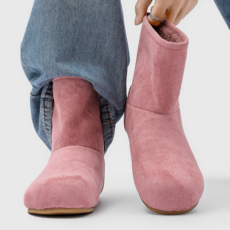 小众设计感加绒加厚马丁靴男女小土豆翻边雪地靴套筒情侣款棉鞋潮