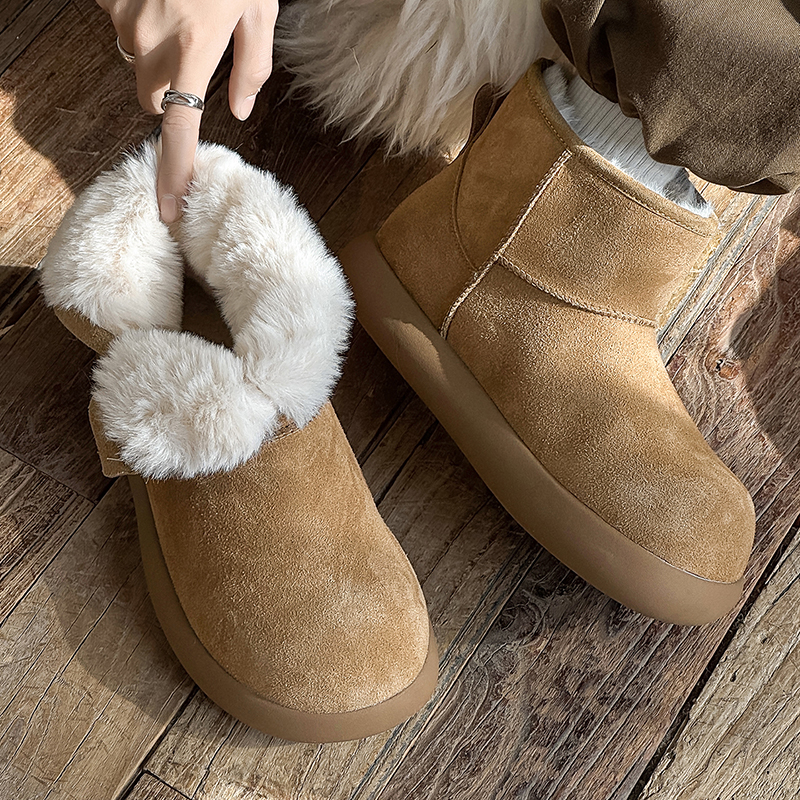 雪地靴加绒保暖短靴东北大棉鞋