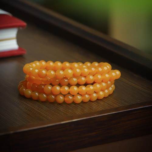 云南黄龙玉108颗圆珠手链