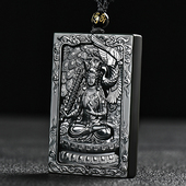 新款 女士本命佛玉牌玉石玉佩 和田玉生肖守护神玉吊坠新疆青玉男士