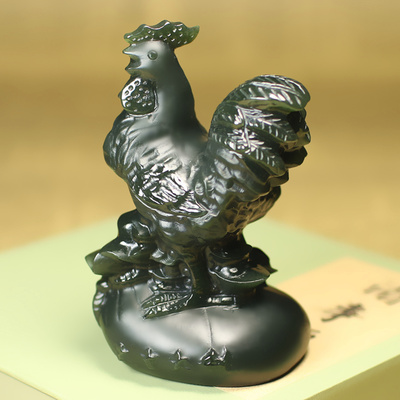 和田玉生肖鸡手把件玉石小摆件