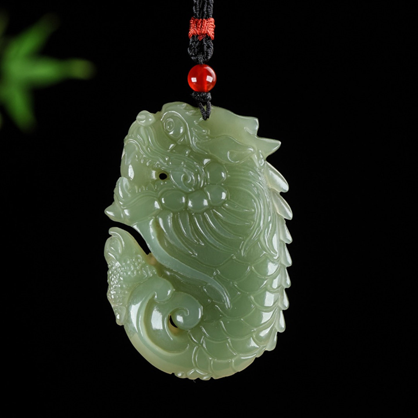 和田玉鱼化龙玉吊坠天然真品玉石