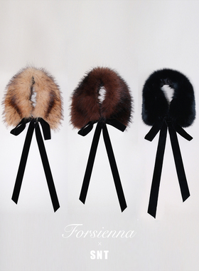 SNT 承包秋冬点睛搭配的精致三色小毛领围脖