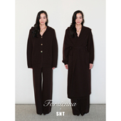 SNT 外套 连帽针织大衣 木质调怀抱 乌木色100%美利奴羊毛浴袍款