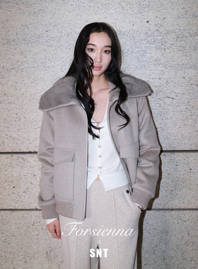 SNT【高智美人】静奢风羽绒服进口saga标银兰水貂领