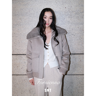 SNT【高智美人】静奢风羽绒服进口saga标银兰水貂领