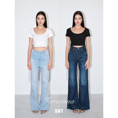 SNT【极简主义】黑/白两色必入  松弛舒适显瘦短款大圆领T