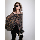 异域风情佩斯利纹一字肩上衣 SNT 松弛感老钱风 半裙