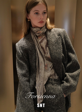 SNT【智性灰套装】韩国进口97%羊毛立体斜纹 西装大衣/短裤