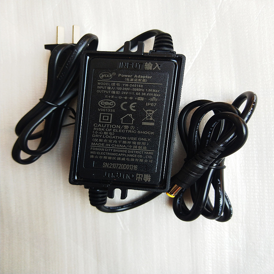 原装yw扬威24v 1.6a净水适配器yw-240160充电器 电源线38.4va
