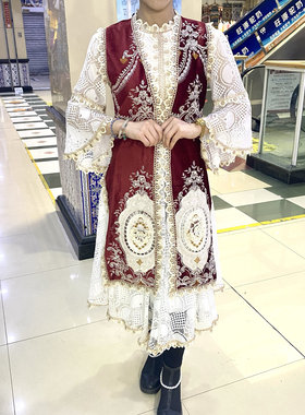 国风民族风少女连衣裙子马甲套装时尚夏季春季礼汉服旅游拍照服装