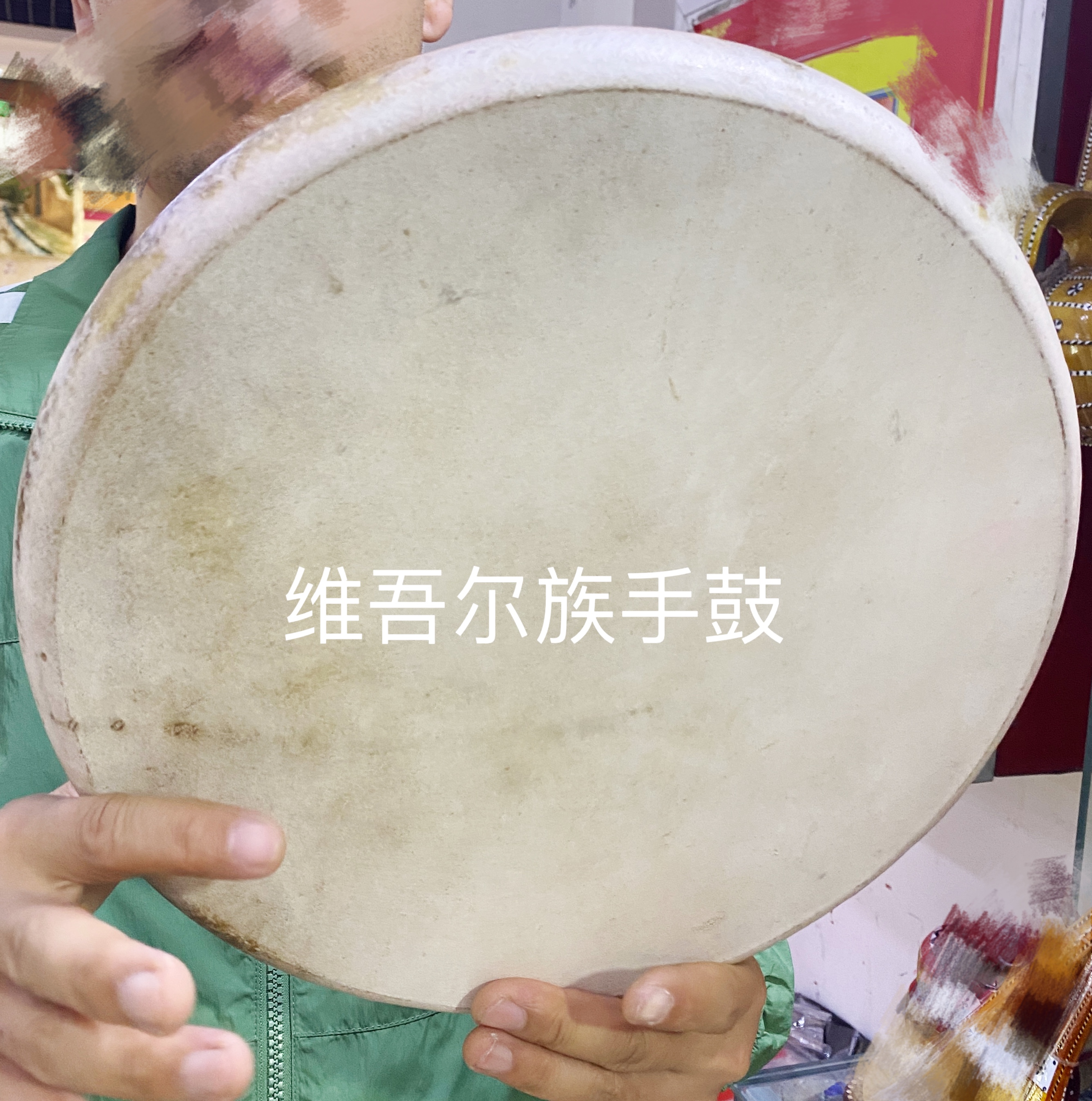新疆维吾尔族手鼓牛皮手鼓民族舞蹈演出乐器演奏鼓