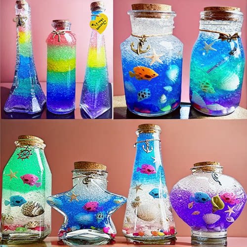 手工玻璃许愿瓶彩虹海洋瓶漂流瓶