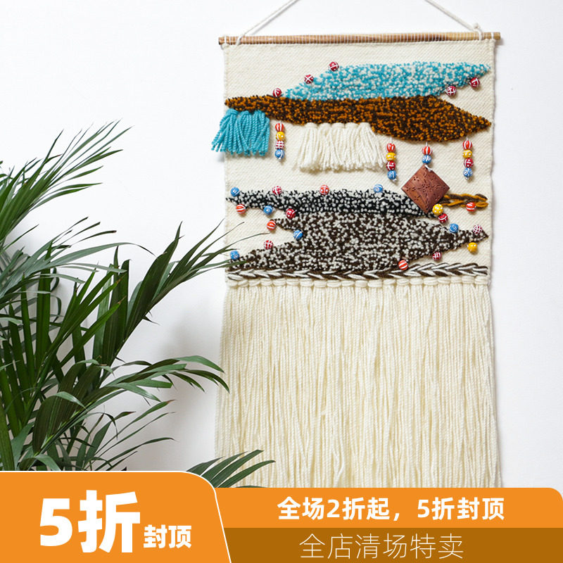 印度进口挂毯北欧ins风手工编织壁毯 民宿客厅卧室背景墙挂饰壁毯