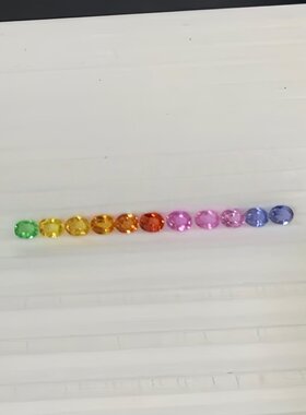 蛋形实验室培育彩虹渐变配石裸石 耐高温 首饰手链戒指蜡镶