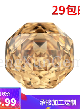 9A高碳钻千禧玫瑰切八边形香槟金纳财锆石尖底耳钉美甲钻戒指超闪