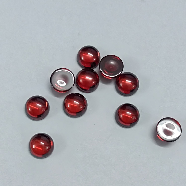 3~10mm 平底素面锆石裸石 圆形光面石榴红宝石DIY戒面装饰 锆石
