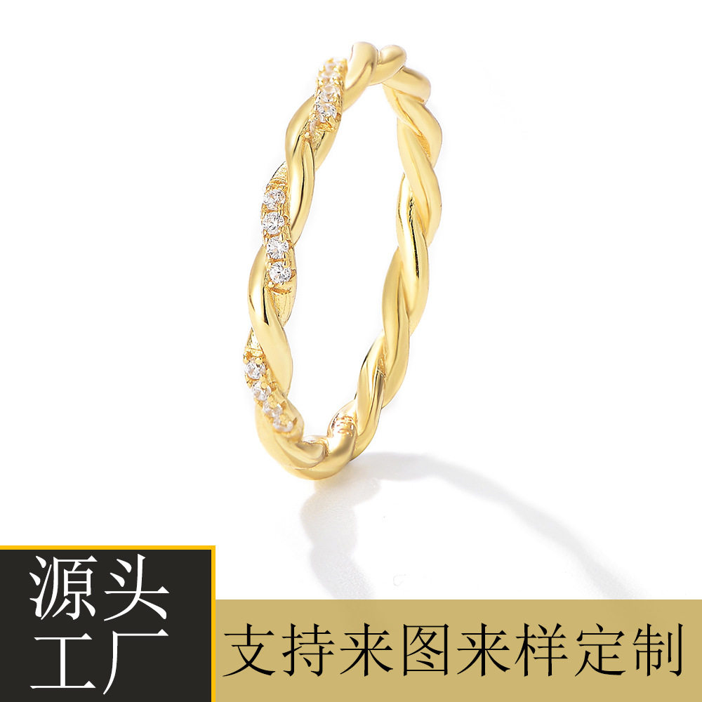 厂家直销 S925纯银戒指定制 韩版欧美时尚结婚手饰镶钻锆石指环