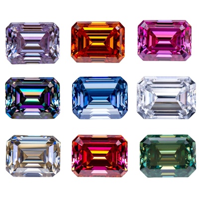 正品莫桑钻祖母绿切莫桑裸石18K金婚戒指订制项链耳钉镶嵌主石Diy